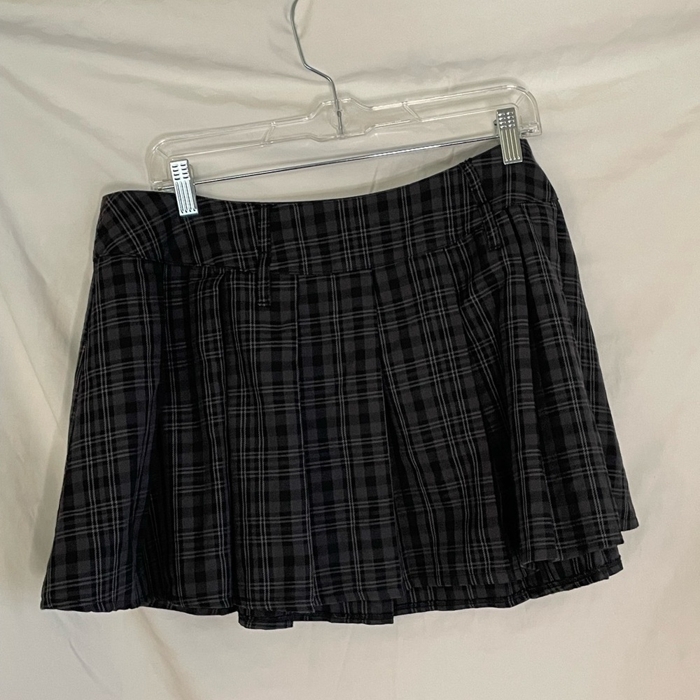 Social Collision Black Plaid Mini Skirt